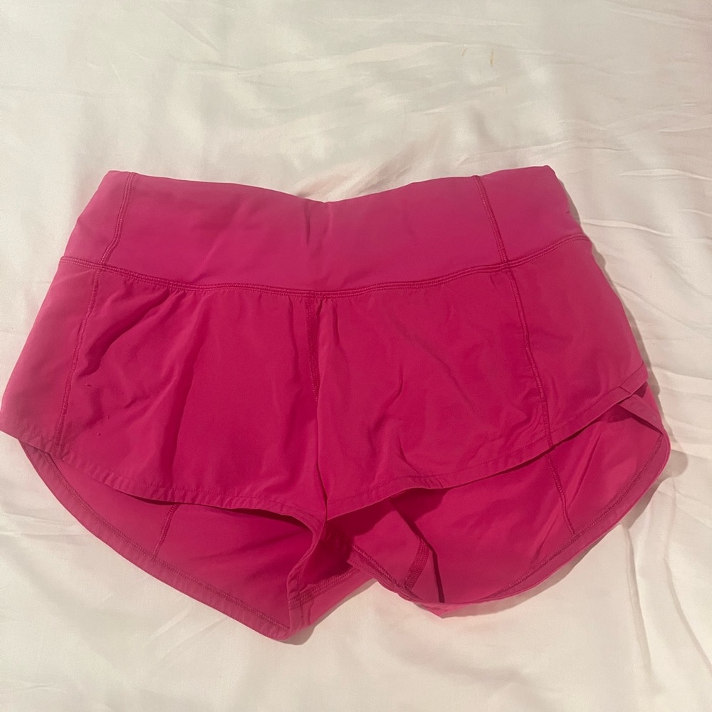 Pink Lululemon speed up shorts size 2 2.5 inseam